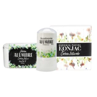 Pack HBM Desodorante + Jabón y Esponja carbón activado